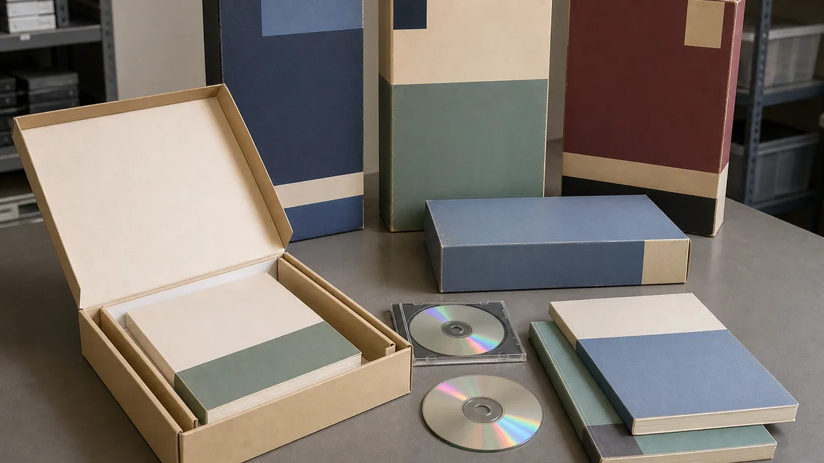 Cinco cajas grandes de juegos para PC de los años noventa con manuales y discos CD-ROM.