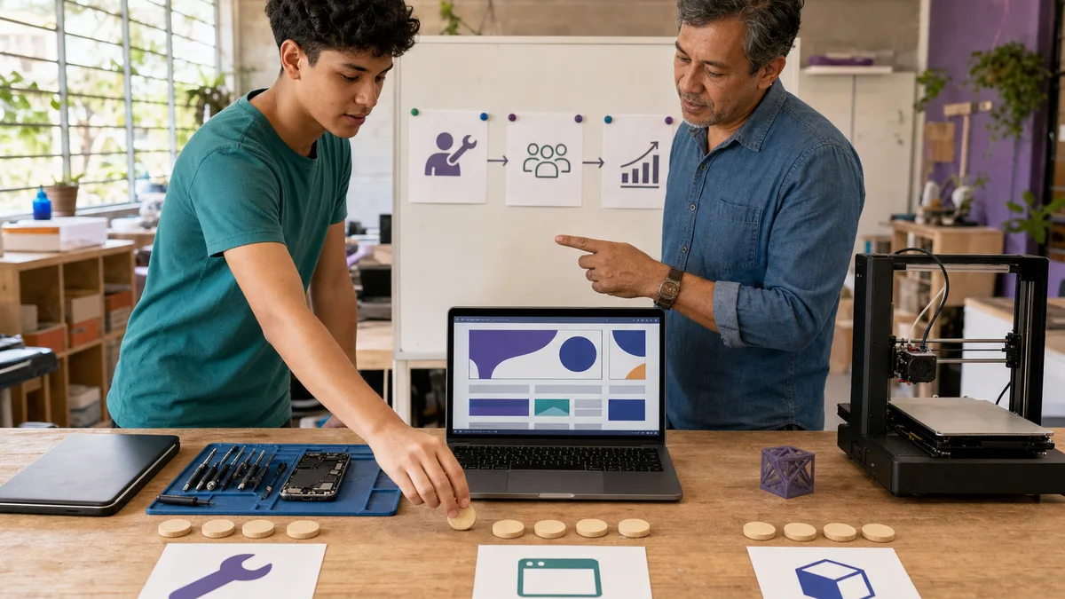 Emprendedor y mentor comparan herramientas, costos y primeras pruebas de tres servicios técnicos de baja inversión.